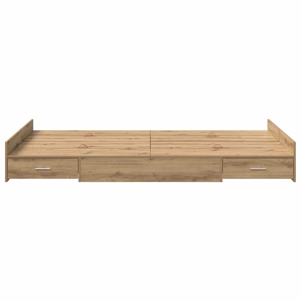 Struttura letto con contenitore Rovere artigianale 120 x 190 cm | homemem39