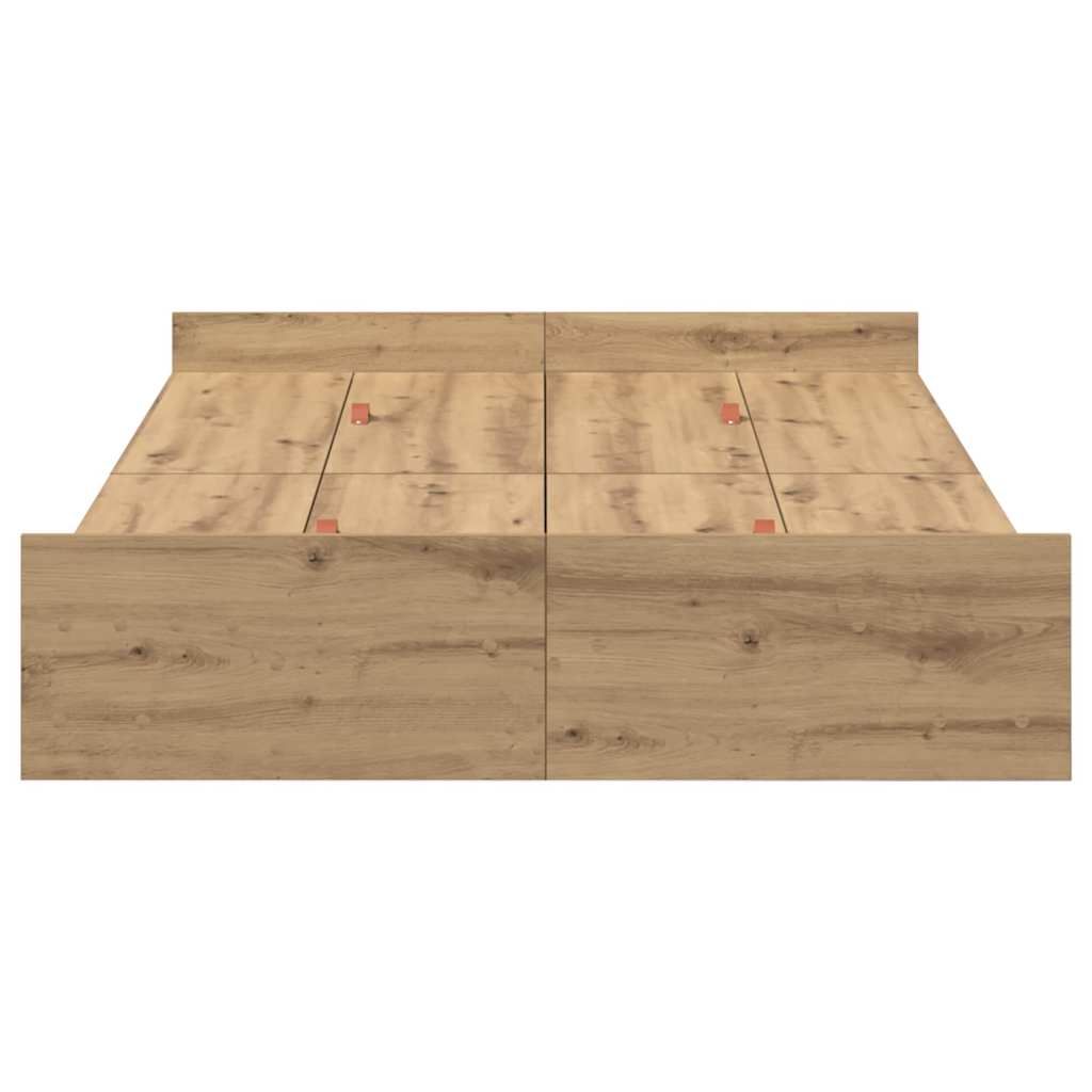 Struttura letto con contenitore Rovere artigianale 120 x 190 cm | homemem39