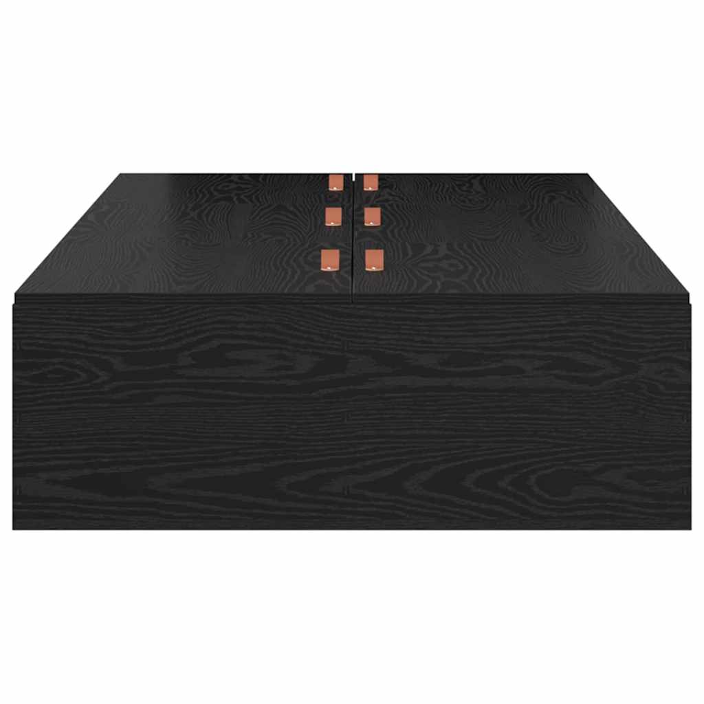 Struttura letto con contenitore Rovere Nero 80 x 200 cm