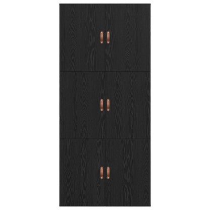 Struttura letto con contenitore Rovere Nero 80 x 200 cm