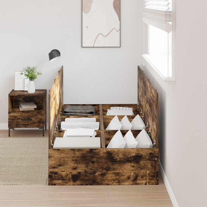 Struttura letto con contenitore Rovere fumé 80 x 200 cm