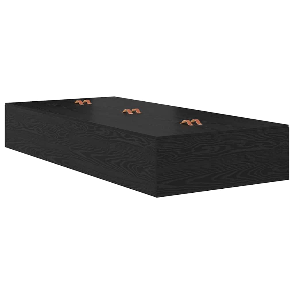 Struttura letto con contenitore Rovere Nero 90 x 200 cm | homemem39