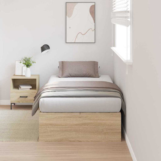 Struttura letto con contenitore Rovere Sonoma 90 x 200 cm | homemem39