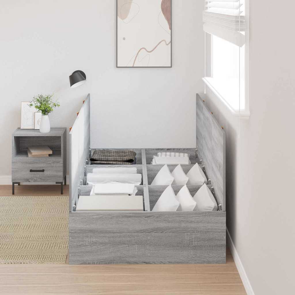 Struttura letto con contenitore Grigio Sonoma 90 x 200 cm | homemem39