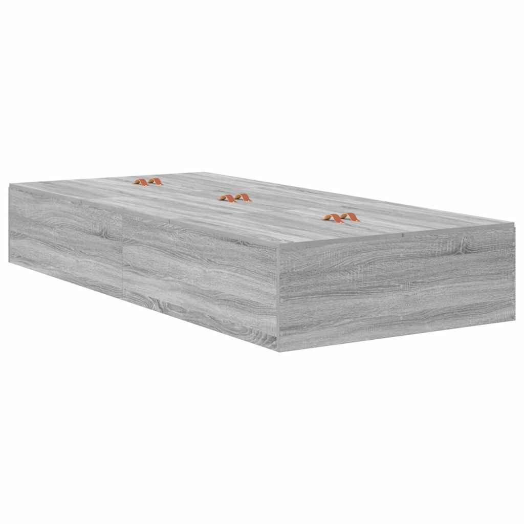 Struttura letto con contenitore Grigio Sonoma 90 x 200 cm | homemem39
