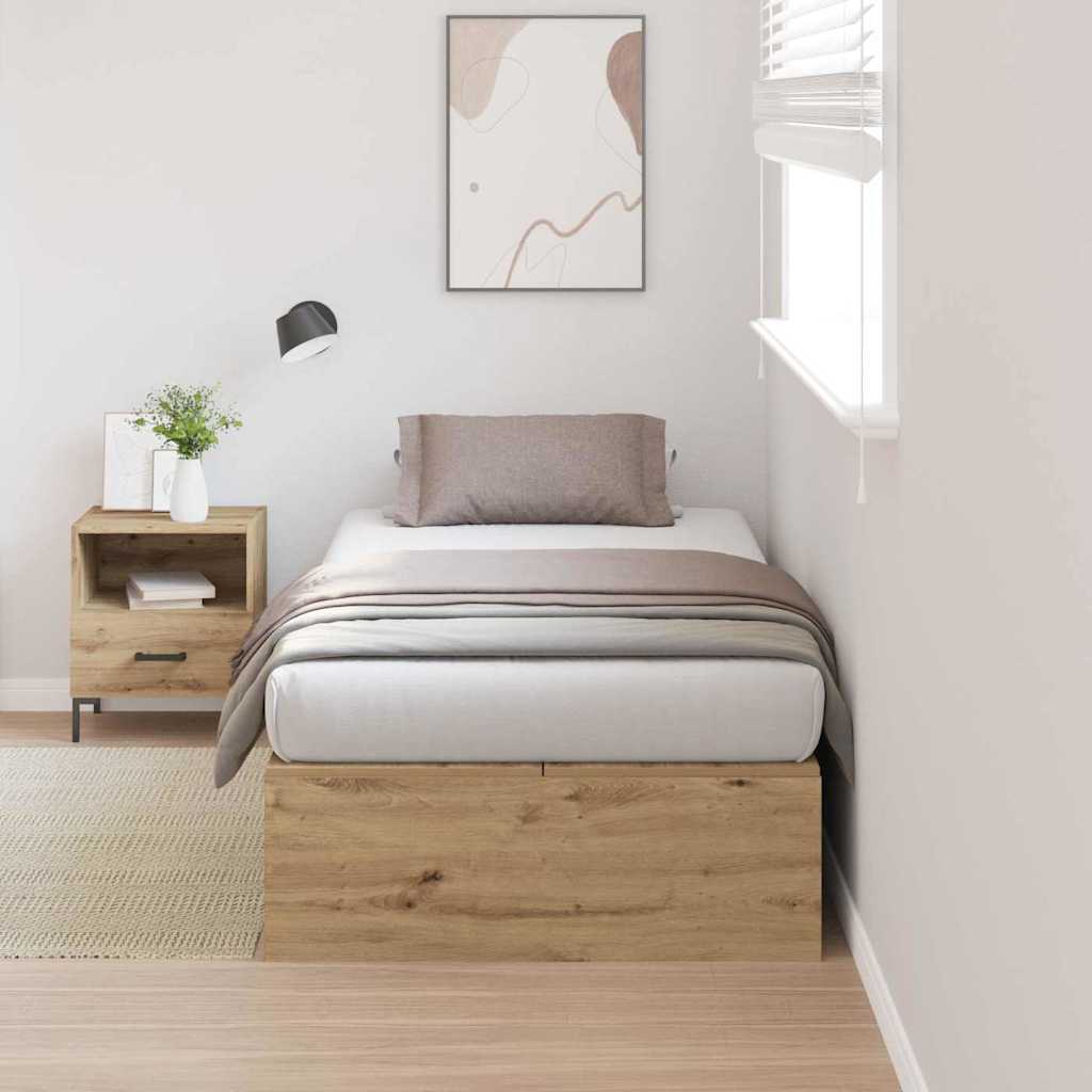 Struttura letto con contenitore Rovere artigianale 90 x 200 cm | homemem39