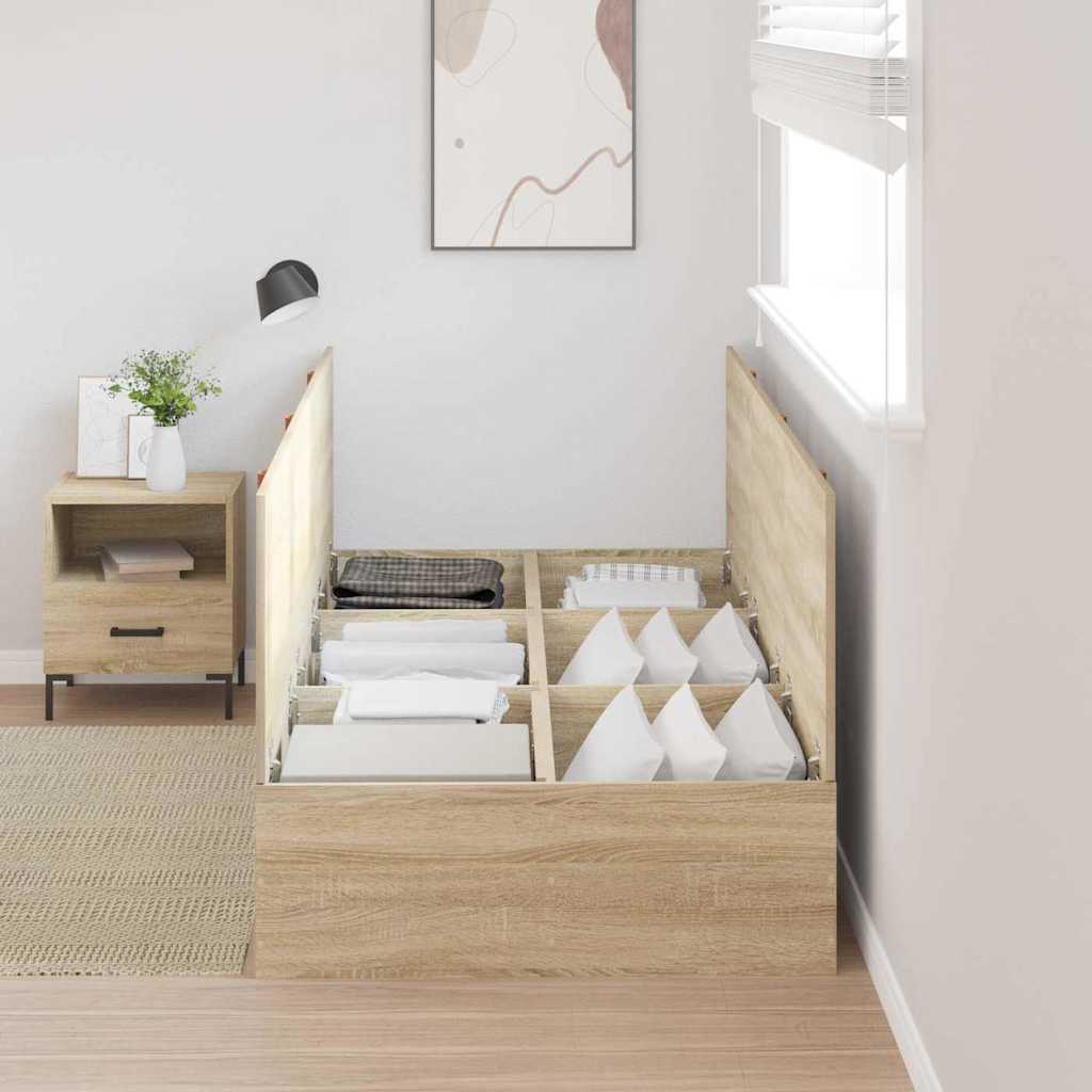 Struttura letto con contenitore Rovere Sonoma 100 x 200 cm | homemem39