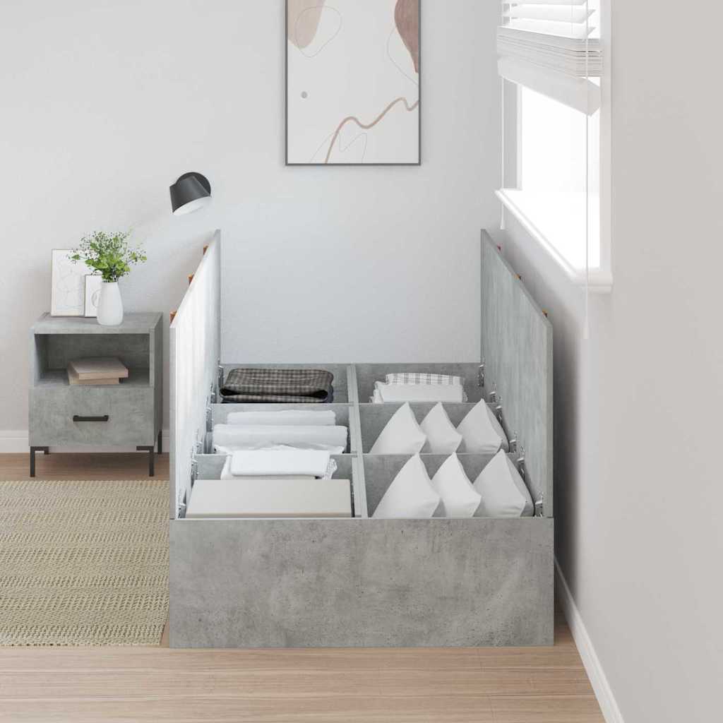 Struttura letto con contenitore Grigio cemento 100 x 200 cm | homemem39