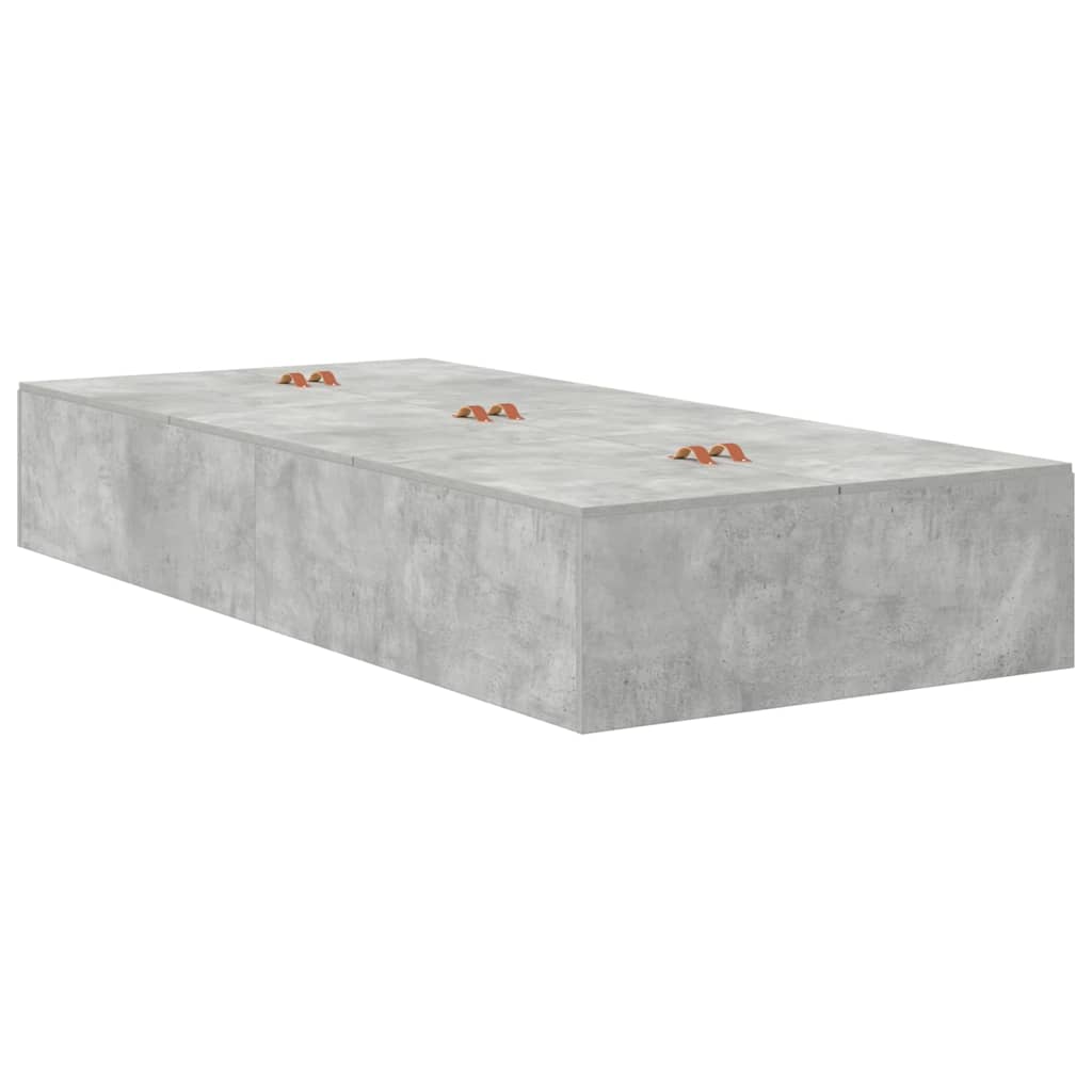 Struttura letto con contenitore Grigio cemento 100 x 200 cm | homemem39