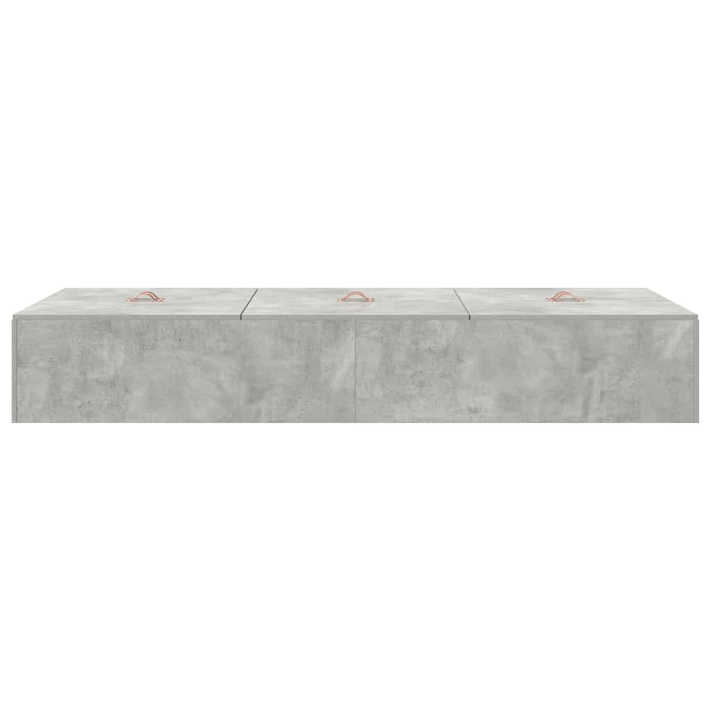 Struttura letto con contenitore Grigio cemento 100 x 200 cm