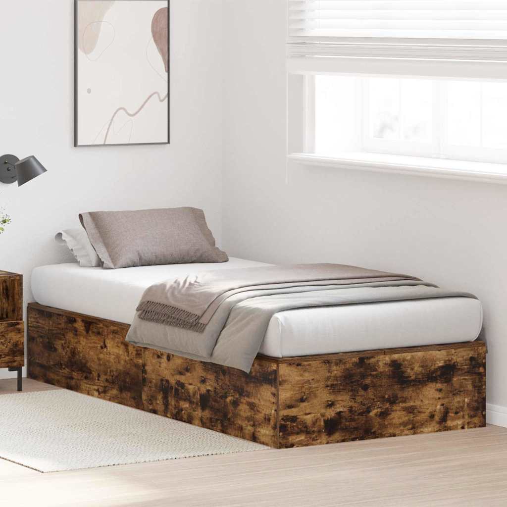 Struttura letto con contenitore Rovere fumé 100 x 200 cm | homemem39
