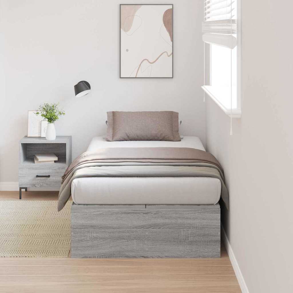 Struttura letto con contenitore Grigio Sonoma 100 x 200 cm | homemem39