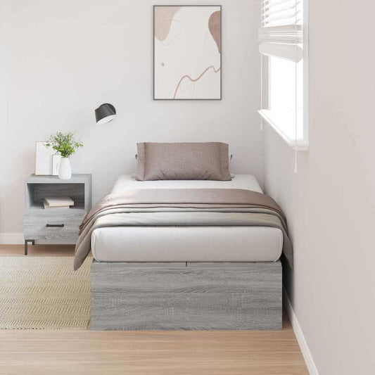 Struttura letto con contenitore Grigio Sonoma 100 x 200 cm | homemem39