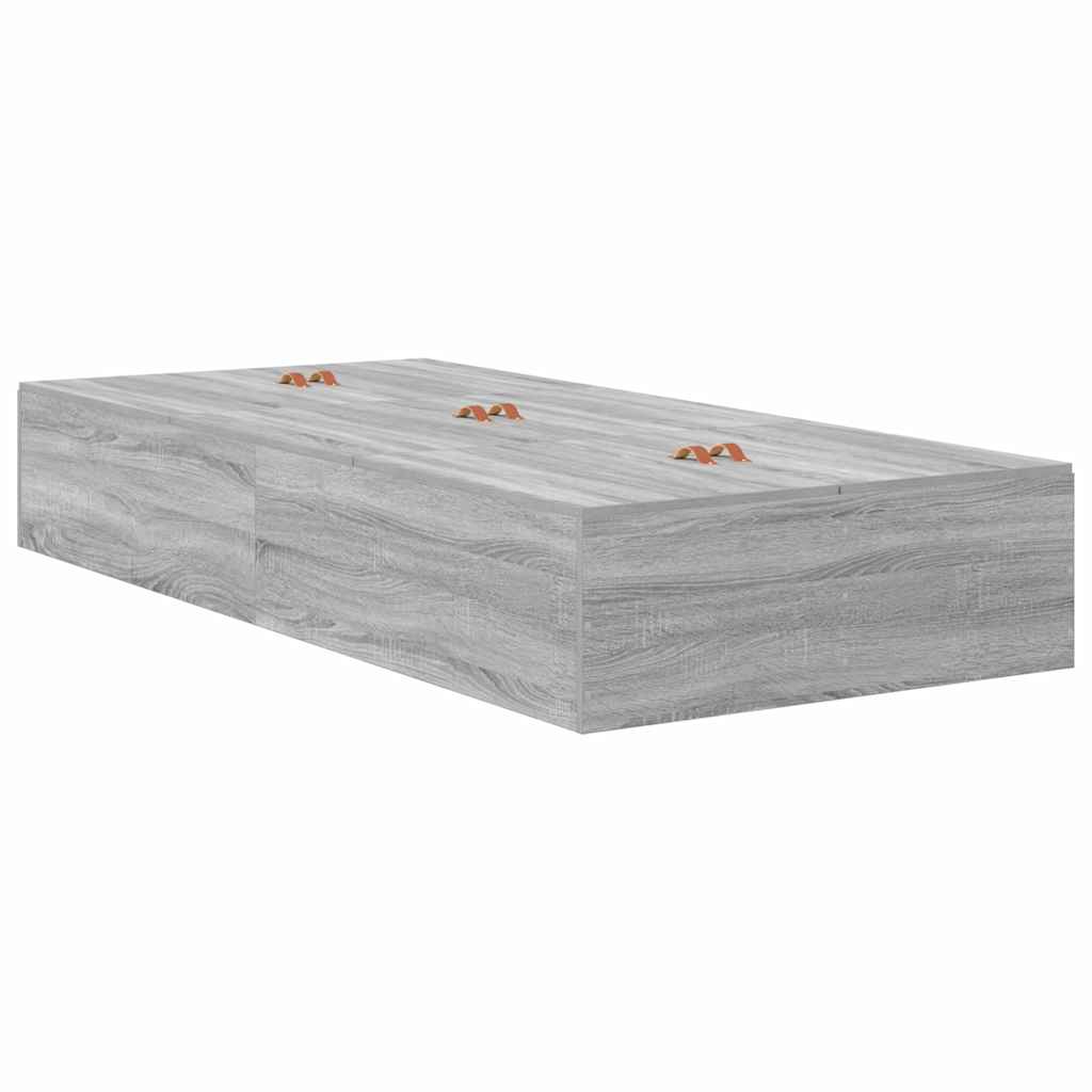 Struttura letto con contenitore Grigio Sonoma 100 x 200 cm | homemem39