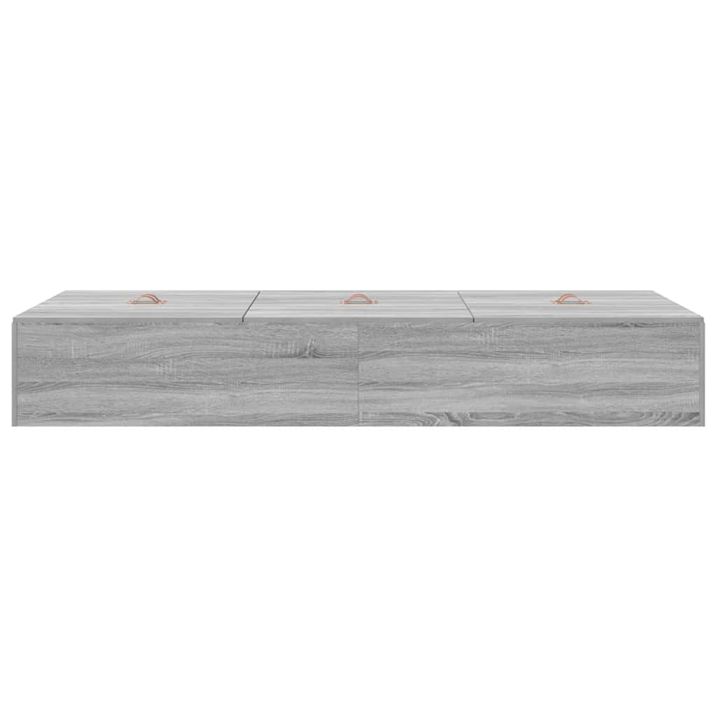 Struttura letto con contenitore Grigio Sonoma 100 x 200 cm | homemem39