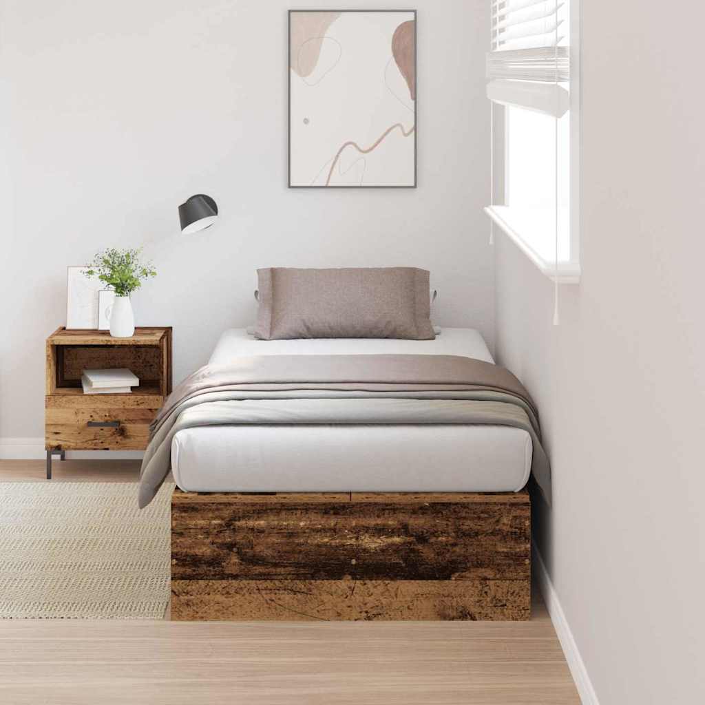 Struttura letto con contenitore Legno vecchio 100 x 200 cm | homemem39