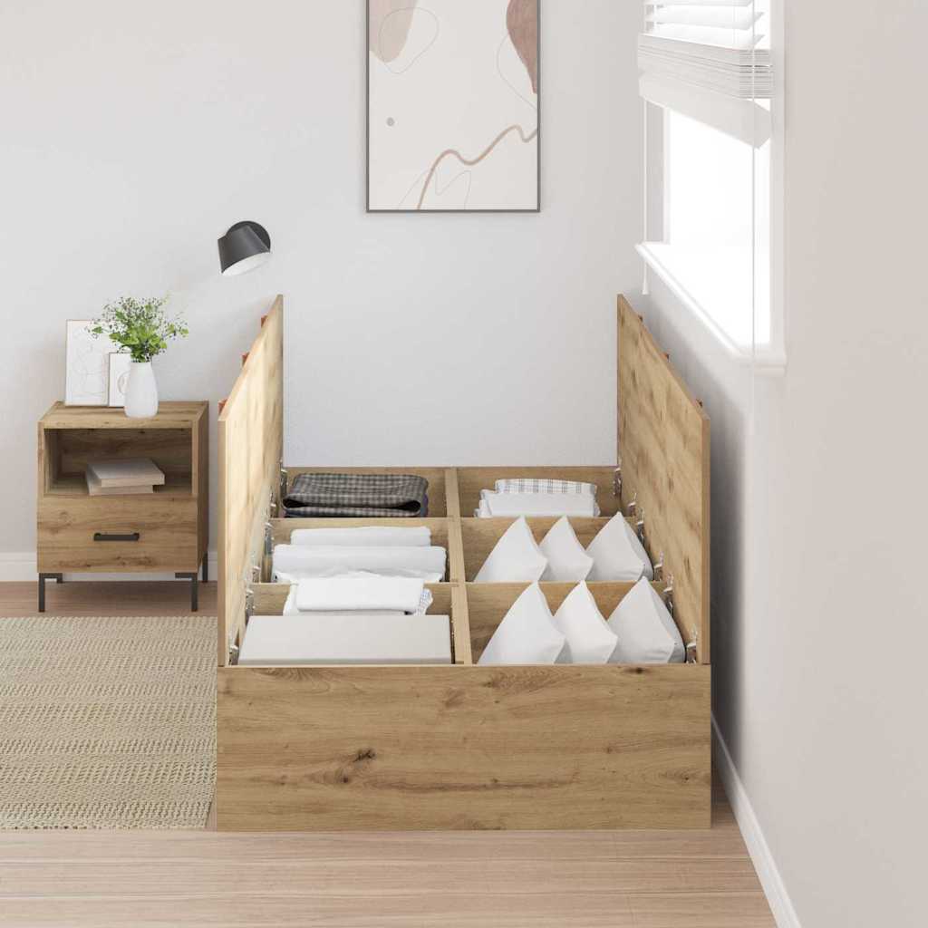 Struttura letto con contenitore Rovere artigianale 100 x 200 cm | homemem39