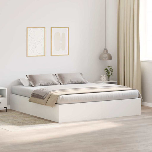Struttura letto con contenitore Bianco 200 x 200 cm