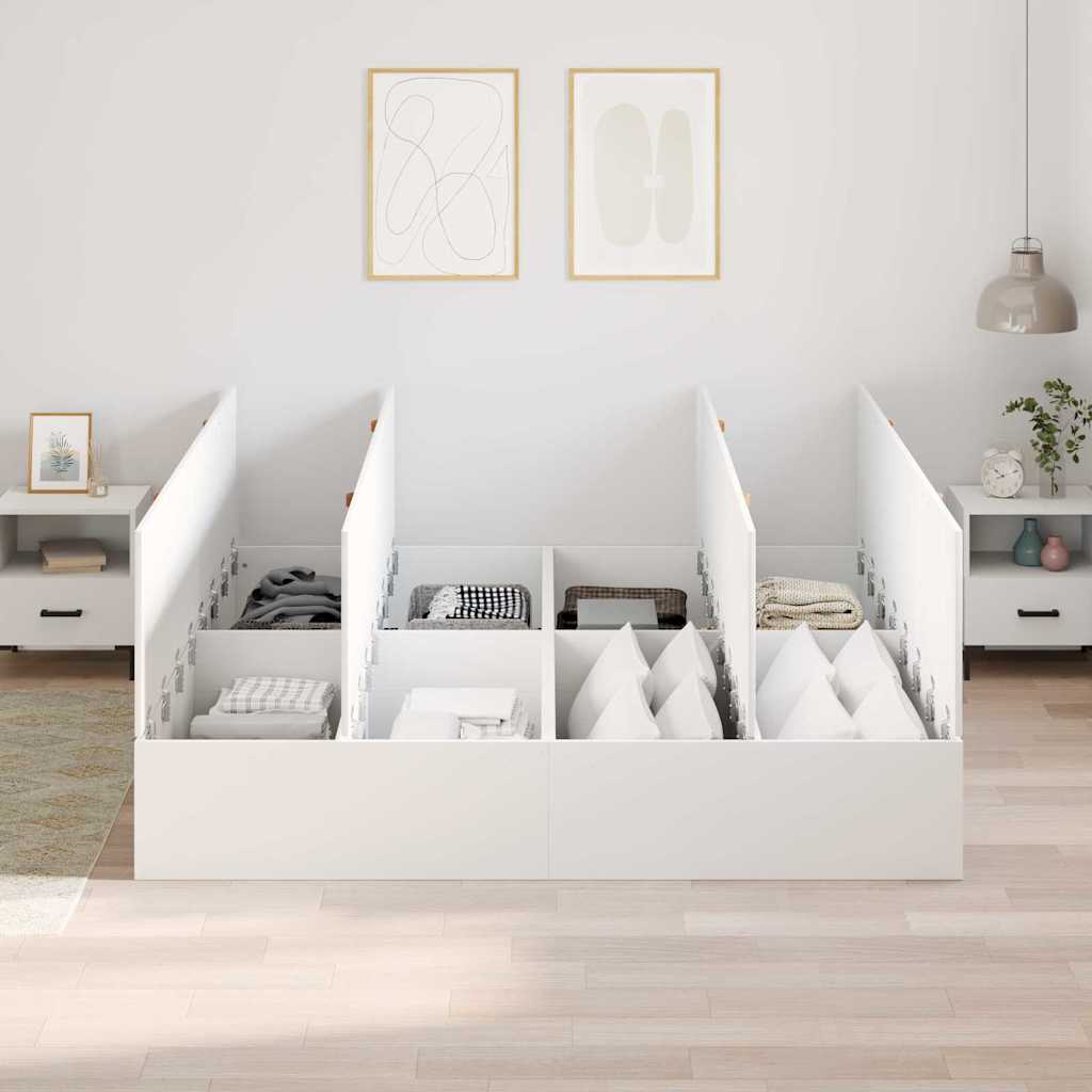 Struttura letto con contenitore Bianco 200 x 200 cm | homemem39