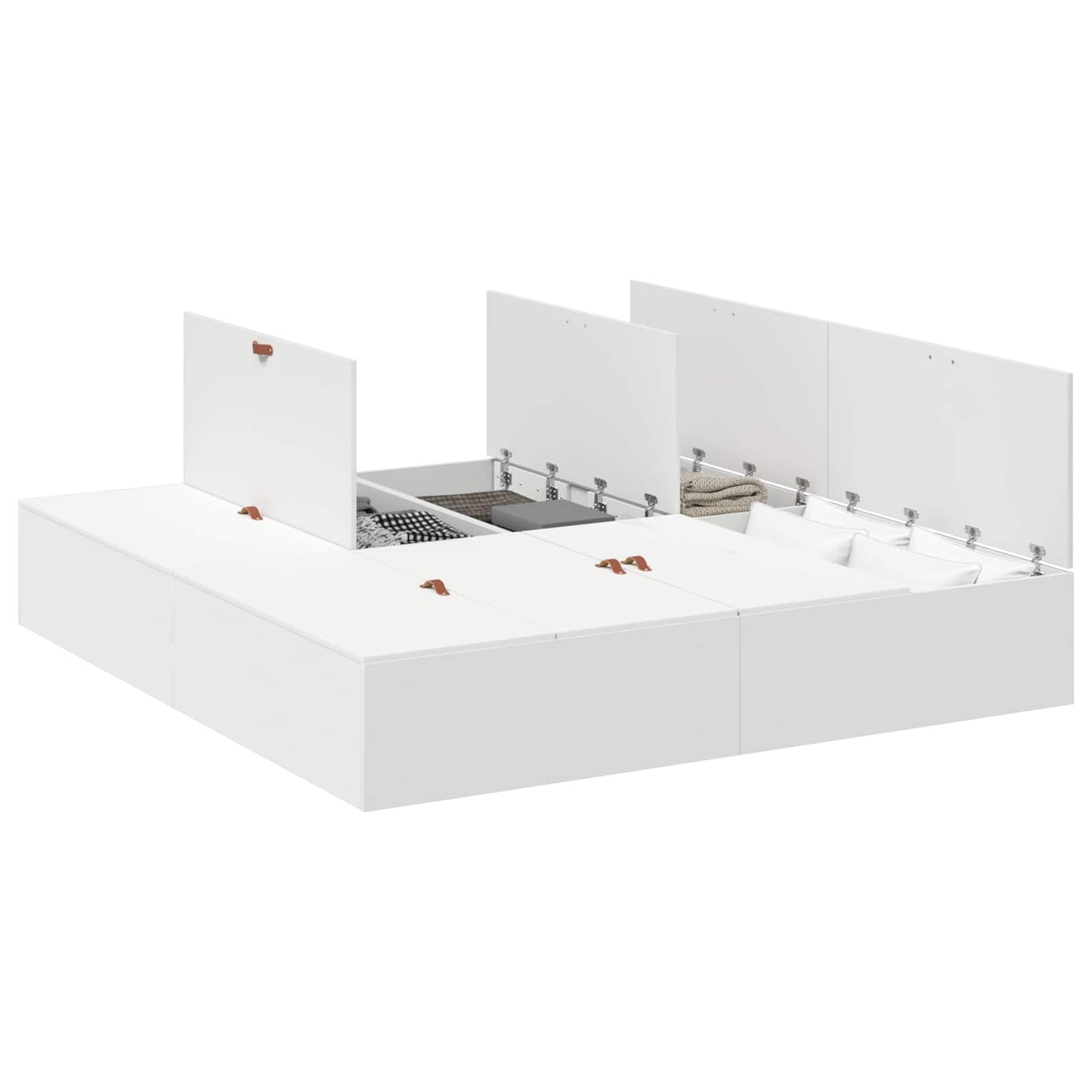 Struttura letto con contenitore Bianco 200 x 200 cm