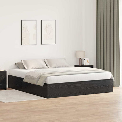 Struttura letto con contenitore Rovere Nero 200 x 200 cm