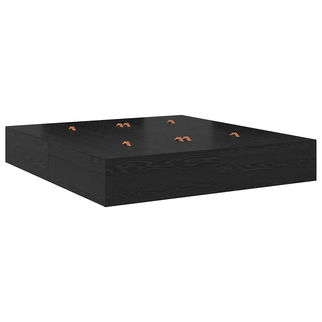 Struttura letto con contenitore Rovere Nero 200 x 200 cm | homemem39