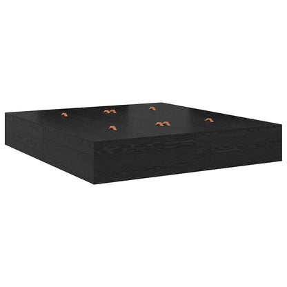 Struttura letto con contenitore Rovere Nero 200 x 200 cm | homemem39