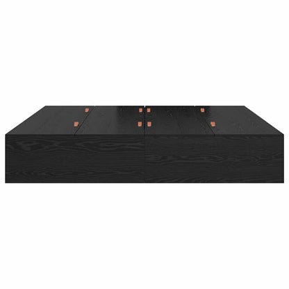 Struttura letto con contenitore Rovere Nero 200 x 200 cm