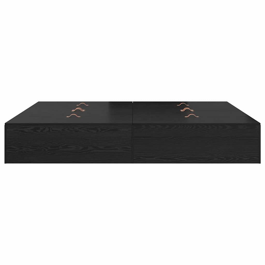 Struttura letto con contenitore Rovere Nero 200 x 200 cm | homemem39
