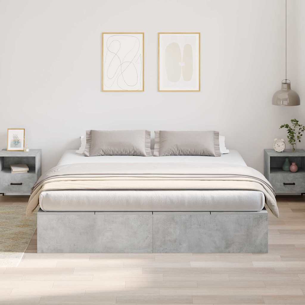 Struttura letto con contenitore Grigio cemento 200 x 200 cm | homemem39