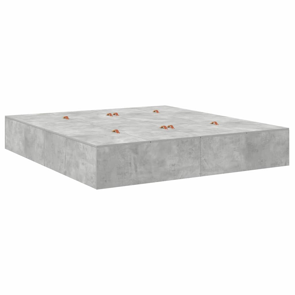 Struttura letto con contenitore Grigio cemento 200 x 200 cm | homemem39