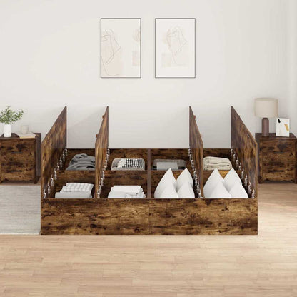 Struttura letto con contenitore Rovere fumé 200 x 200 cm