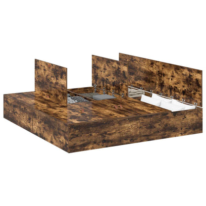 Struttura letto con contenitore Rovere fumé 200 x 200 cm