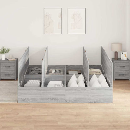 Struttura letto con contenitore Grigio Sonoma 200 x 200 cm