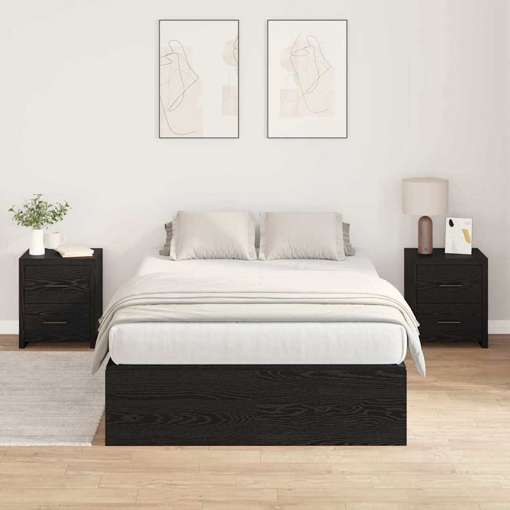 Struttura letto con contenitore Rovere Nero 120 x 200 cm | homemem39