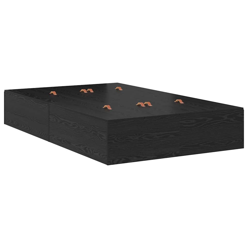 Struttura letto con contenitore Rovere Nero 120 x 200 cm