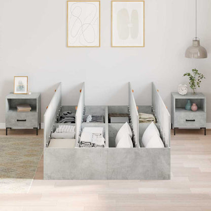 Struttura letto con contenitore Grigio cemento 120 x 200 cm