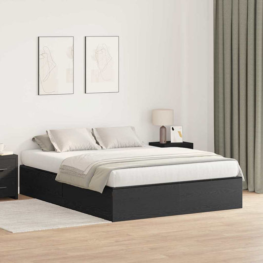 Struttura letto con contenitore Rovere Nero 140 x 200 cm | homemem39