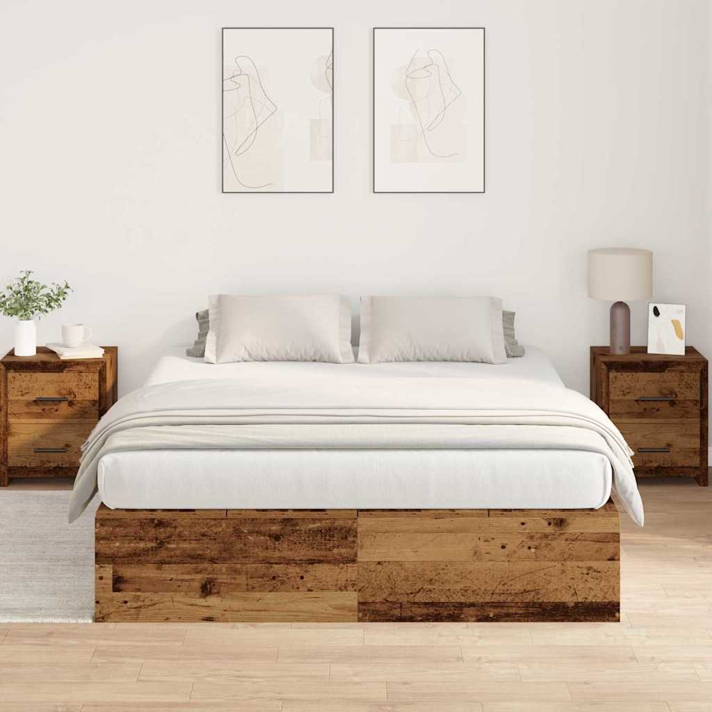 Struttura letto con contenitore Legno vecchio 140 x 200 cm