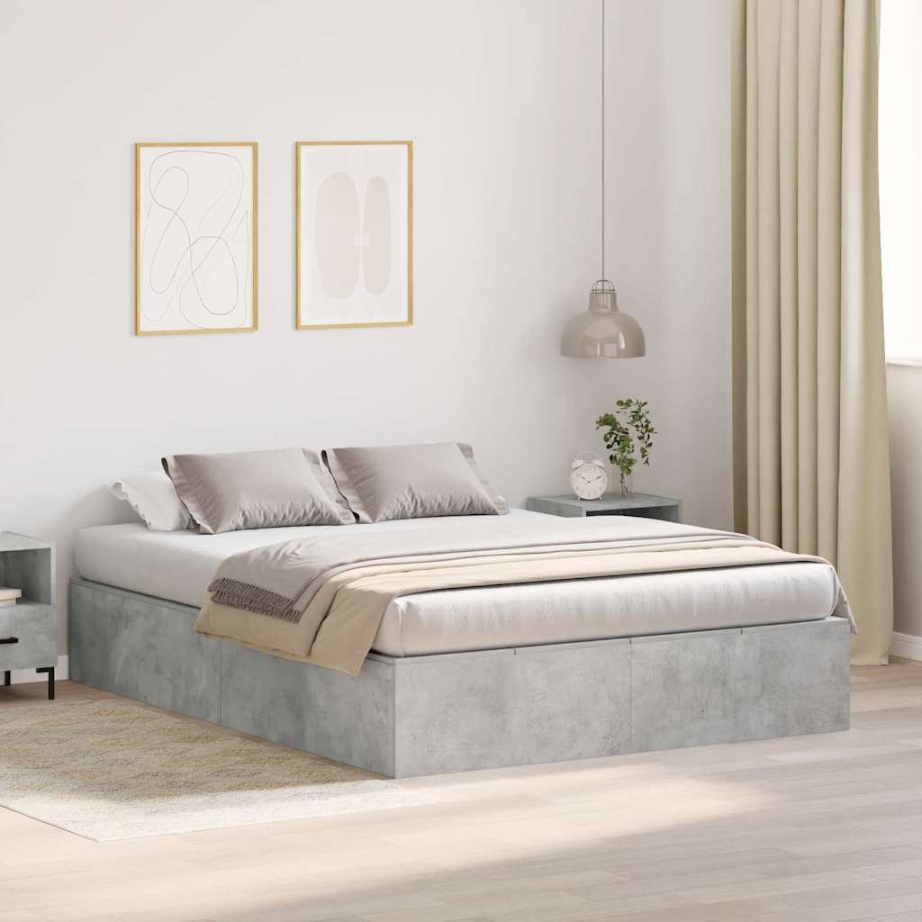 Struttura letto con contenitore Grigio cemento 150 x 200 cm