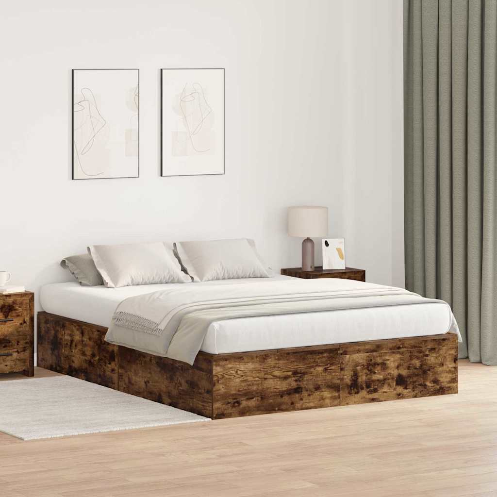 Struttura letto con contenitore Rovere fumé 150 x 200 cm | homemem39