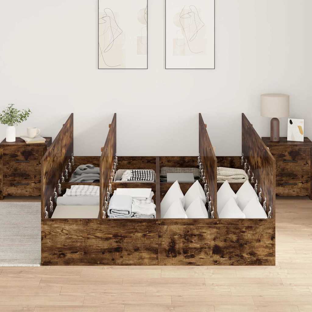 Struttura letto con contenitore Rovere fumé 150 x 200 cm | homemem39