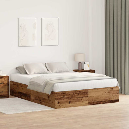 Struttura letto con contenitore Legno vecchio 150 x 200 cm