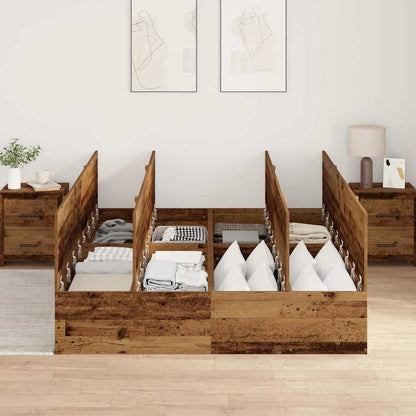 Struttura letto con contenitore Legno vecchio 150 x 200 cm