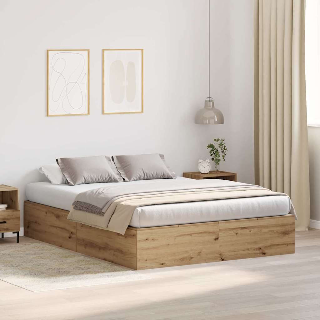 Struttura letto con contenitore Rovere artigianale 150 x 200 cm | homemem39