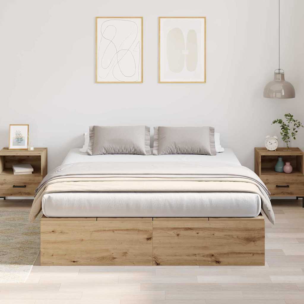 Struttura letto con contenitore Rovere artigianale 150 x 200 cm | homemem39
