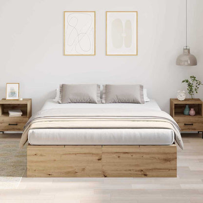Struttura letto con contenitore Rovere artigianale 150 x 200 cm | homemem39
