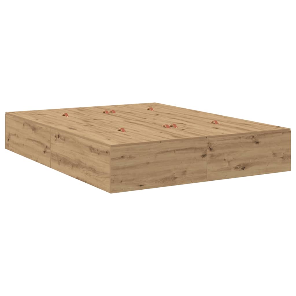 Struttura letto con contenitore Rovere artigianale 150 x 200 cm | homemem39