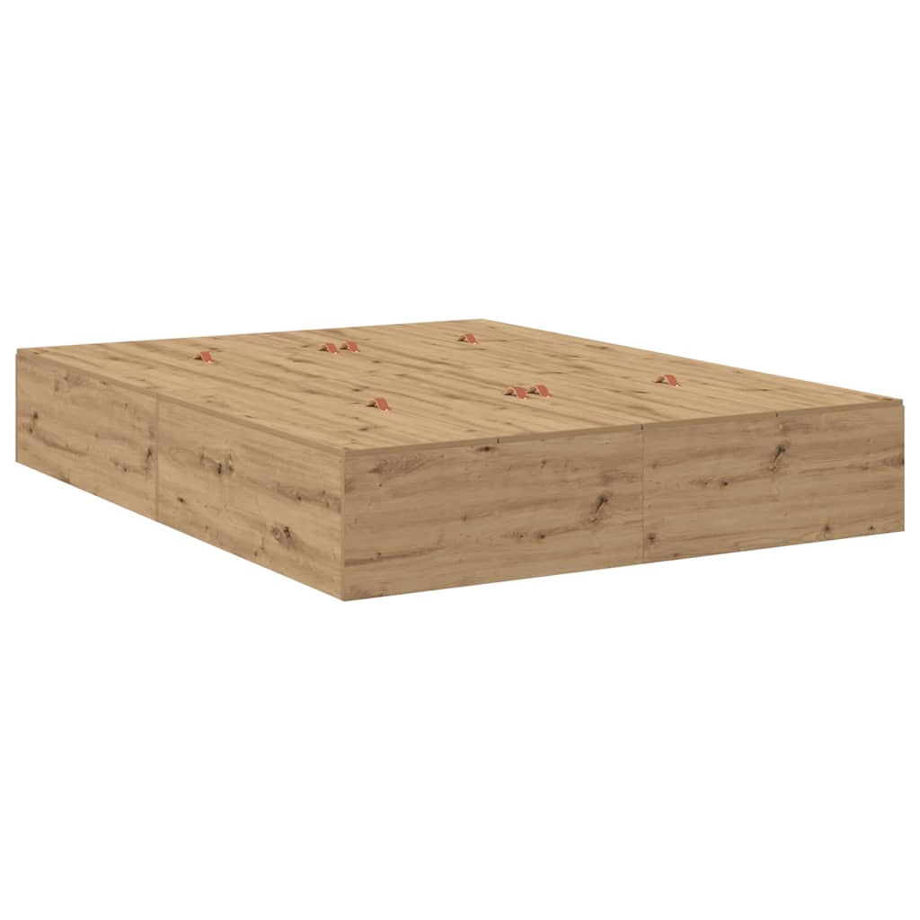 Struttura letto con contenitore Rovere artigianale 150 x 200 cm | homemem39