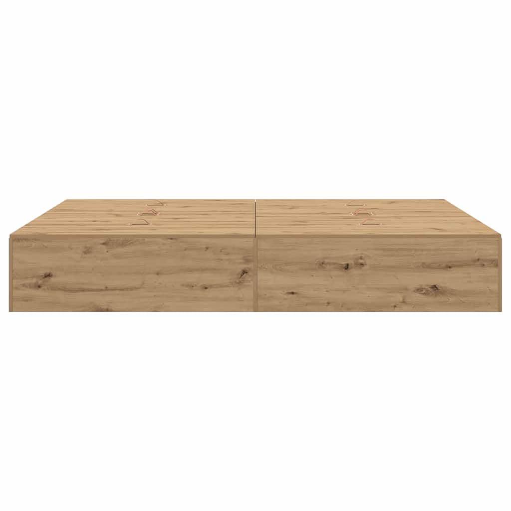 Struttura letto con contenitore Rovere artigianale 150 x 200 cm | homemem39